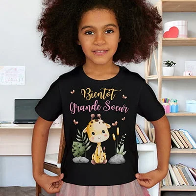 t-shirt fille annonce de grossesse bientôt grande soeur