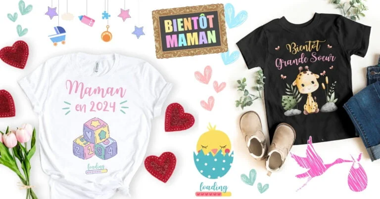 Cadeau future maman bientôt maman annonce de grossesse personnalise cadeau original t-shirt maman en 2024