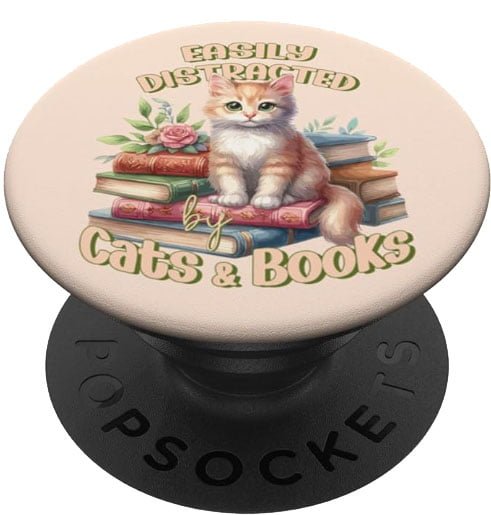 chat livres lecture popsockets idee cadeau