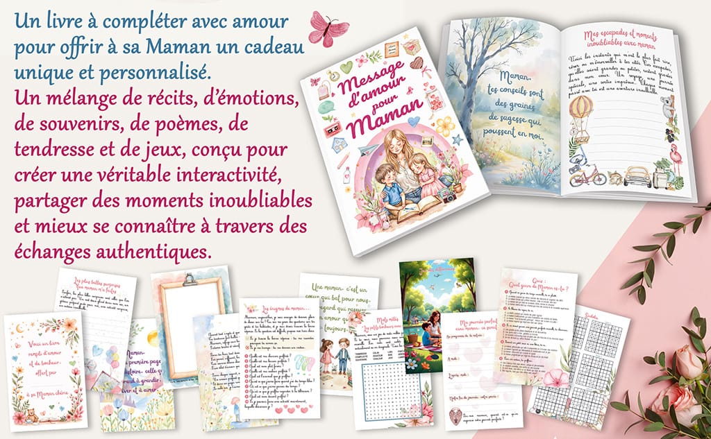 livre cadeau à personnaliser compléter maman fete des meres maman raconte moi idée cadeau original touchante anniversaire noel fete des meres maman extraordinaire